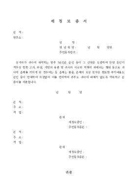 재정 보증서 2 재정 보증서 2